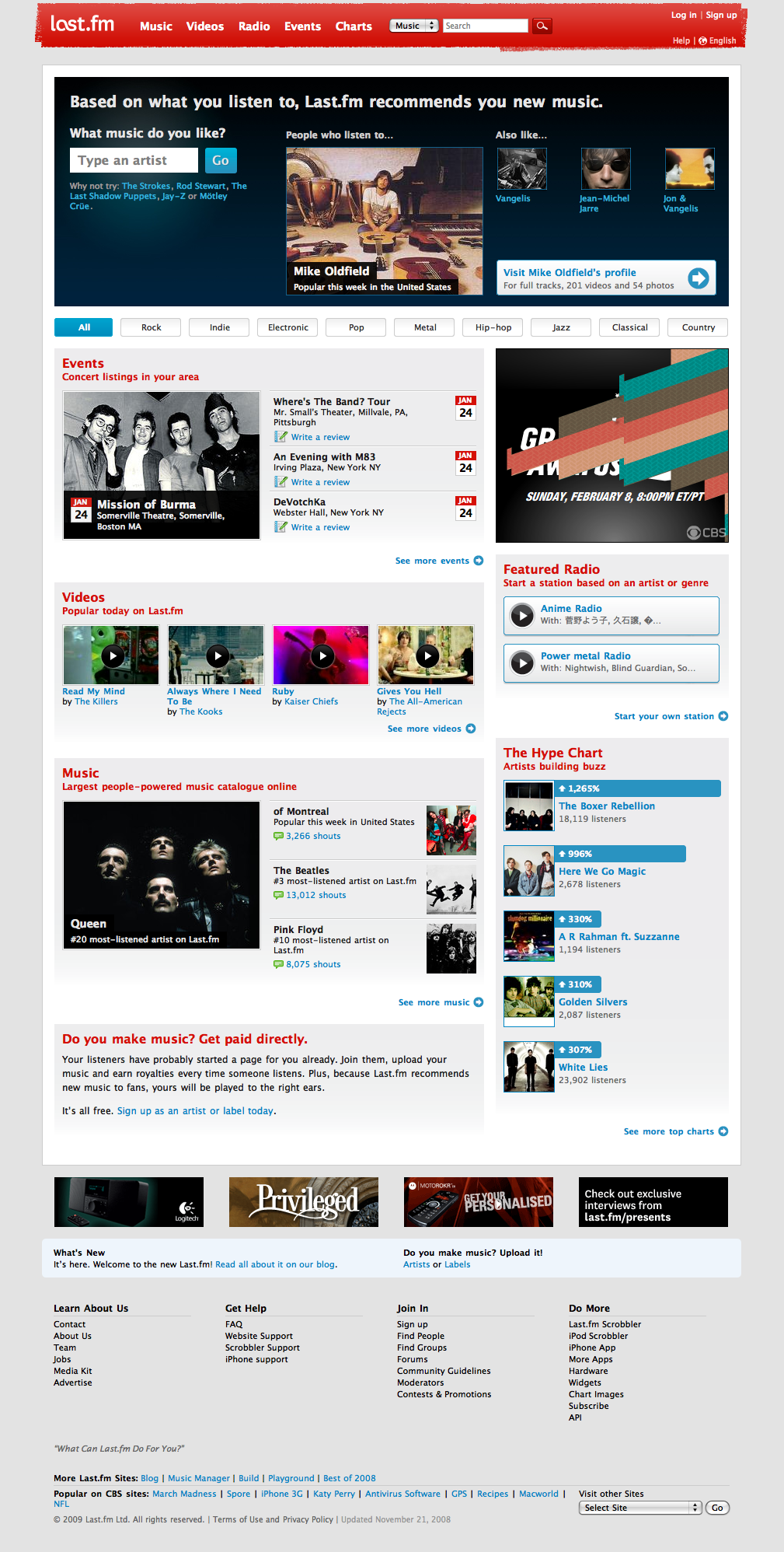 Last.fm - Discover new music with free internet radio and the largest music catalogue online